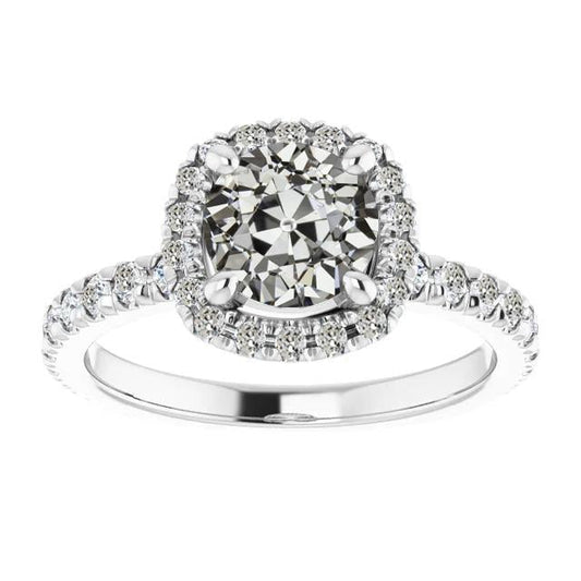 Anel de casamento feminino halo redondo antigo de diamante 6 quilates dourado - harrychadent.pt