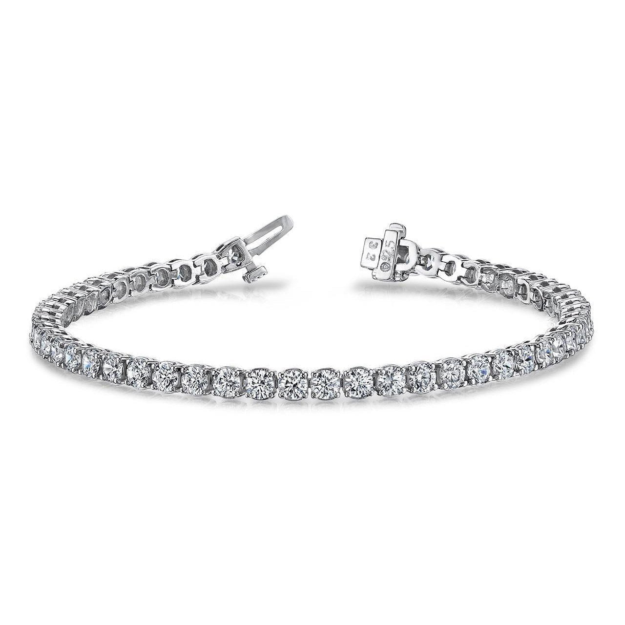 Bracelete de tênis feminino de 5.72 ct com ponta redonda de diamante com corte - harrychadent.pt