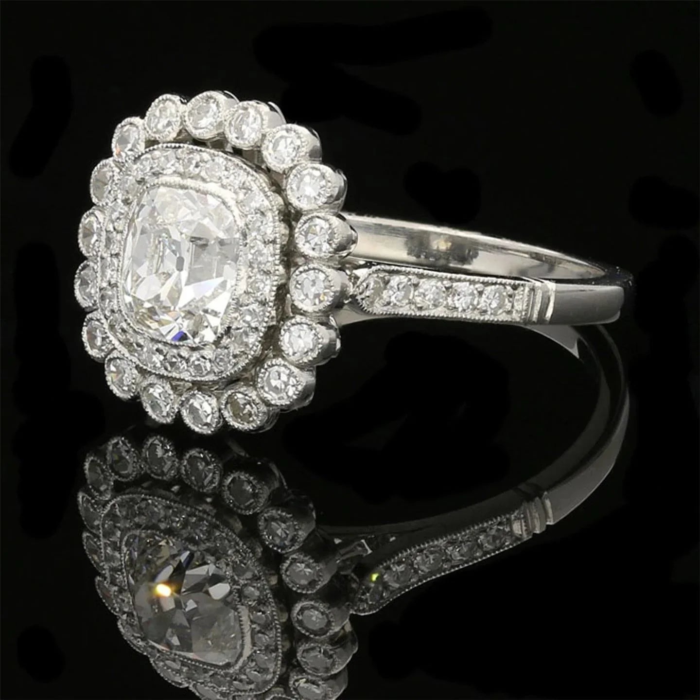 Como Vintage Anel De Diamante