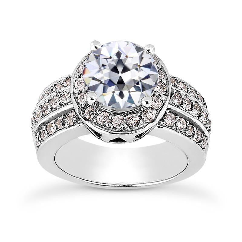 Anel de casamento de diamante com corte de mina antigo conjunto de pinos de ouro 4.75 quilates - harrychadent.pt