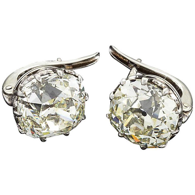 Mineiro antigo corte 4 quilates H Vs1 diamante com pino de ouro branco 14K - harrychadent.pt