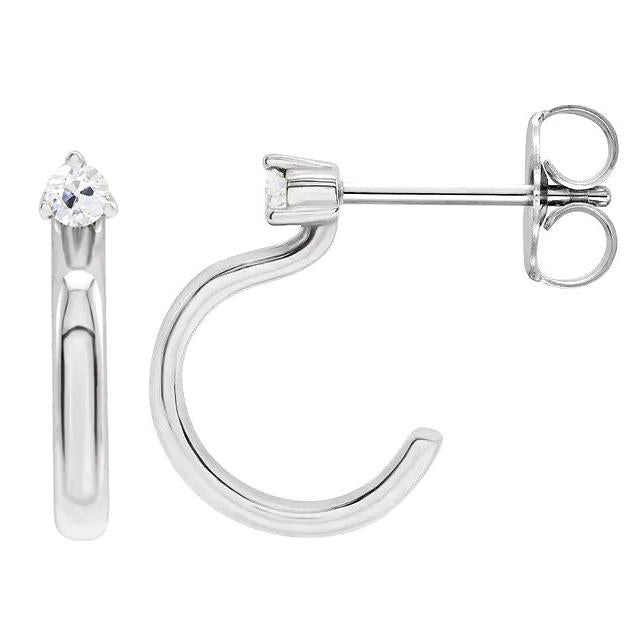 Open Hoop Diamond Brincos 2 quilates Solitaire Old Miner ouro branco 14K - harrychadent.pt