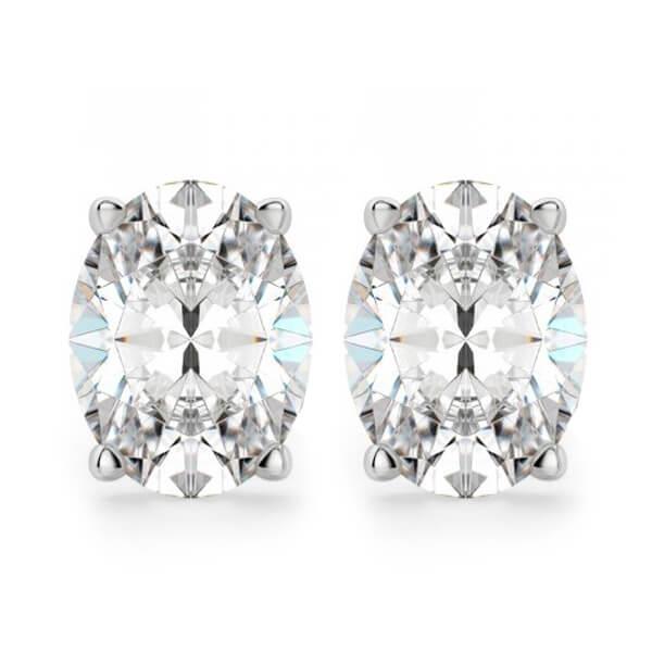 Brincos de diamante com corte oval de 3.5 quilates joias de ouro branco - harrychadent.pt