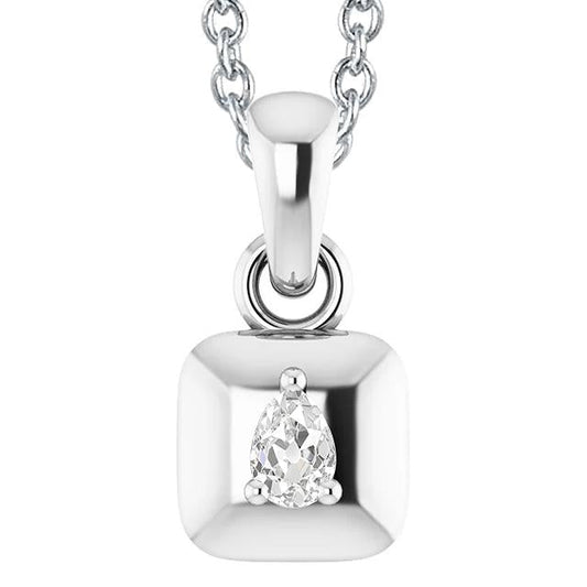 Pingente de diamante de 1 quilate de pêra antiga lapidação de ouro branco 14K - harrychadent.pt
