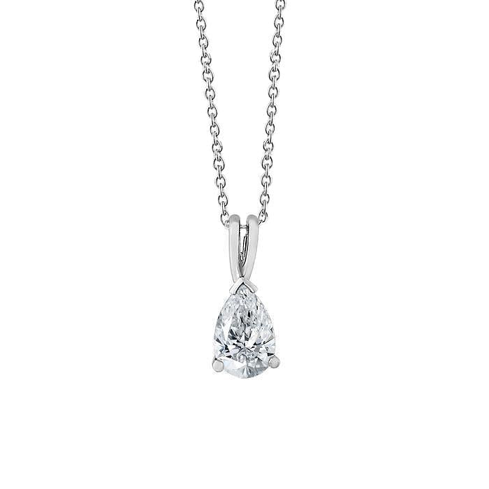 Colar de pingente com corrente 1.50 quilates com corte de pêra e ouro branco - harrychadent.pt