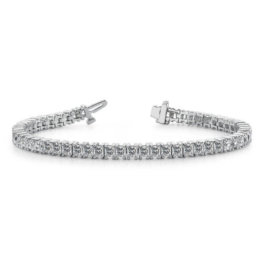 Pulseira Princess Cut 11 quilates de diamantes em ouro branco 14K nova - harrychadent.pt
