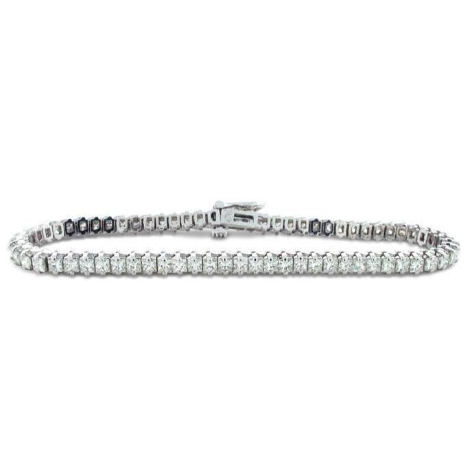 Pulseira Princess Cut Diamond Tennis em Ouro Branco 14K Prong Set 7 Ct - harrychadent.pt