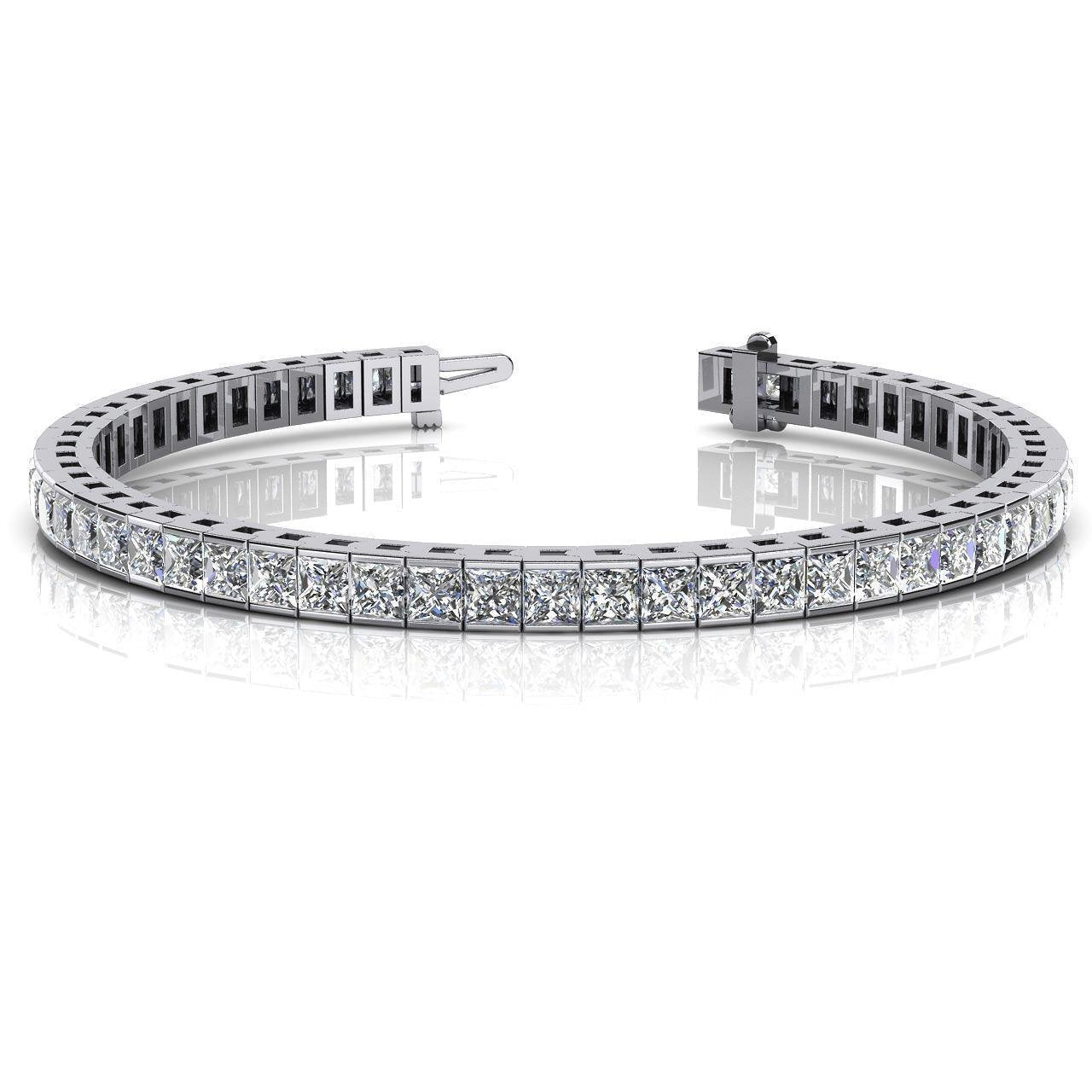 Pulseira Princesa Diamante Tênis Ouro Branco 14K Joias 11.20 quilates - harrychadent.pt