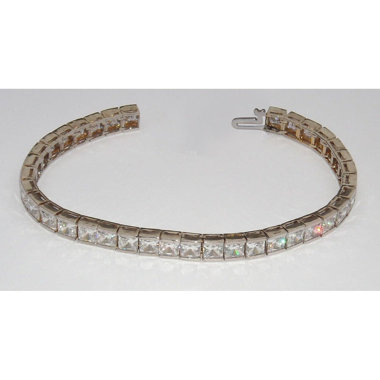 Pulseira Princess Diamonds Tennis 18 quilates. ouro branco 14K - harrychadent.pt