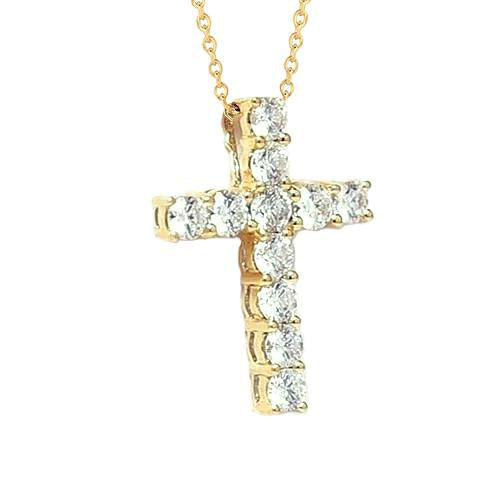 Pendente redondo de diamante de 3.50 quilates e ouro amarelo 14K joias - harrychadent.pt