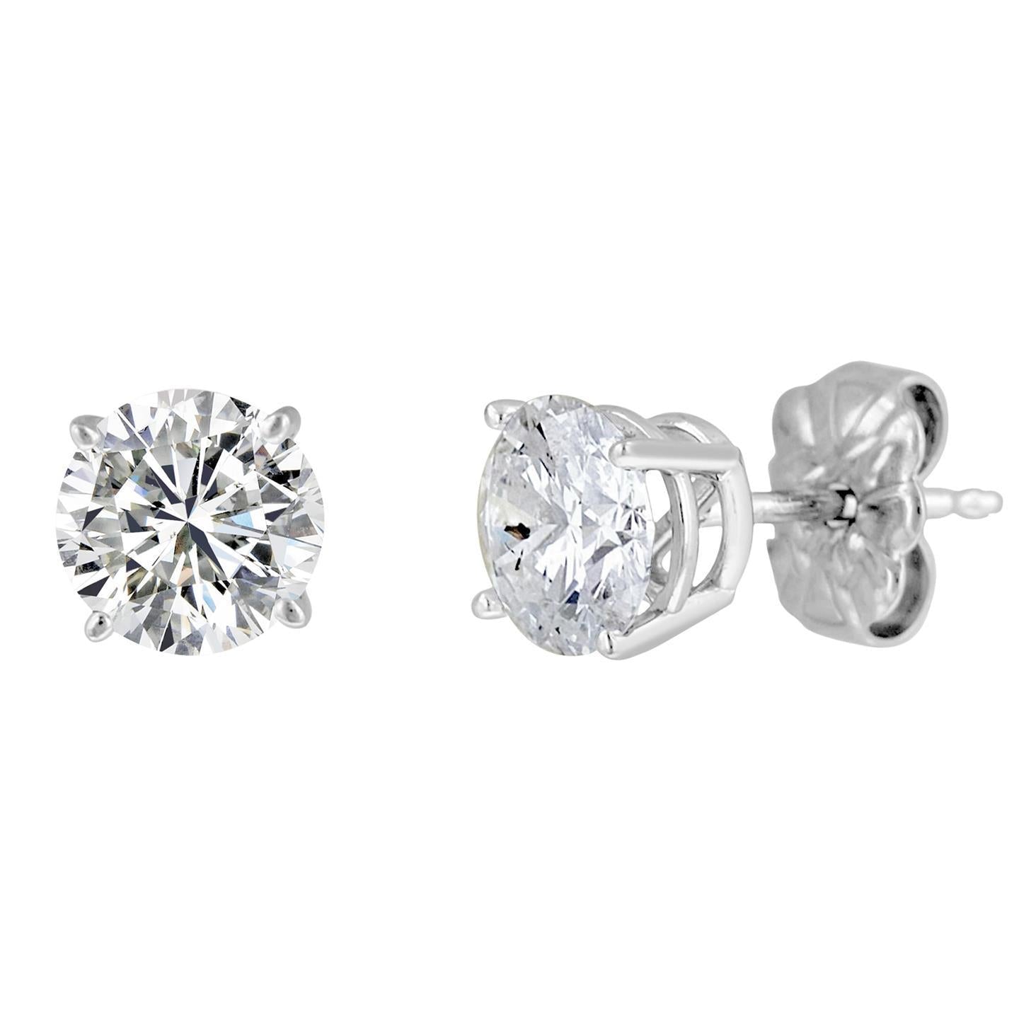 Conjunto de pontas de ouro 3.70 quilates de diamantes femininos brincos de cravo ouro branco 14K - harrychadent.pt
