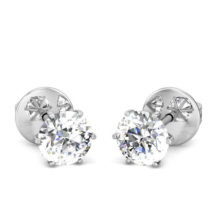 Conjunto de pontas com corte redondo 3.50 quilates Diamantes Lady Studs brincos ouro - harrychadent.pt