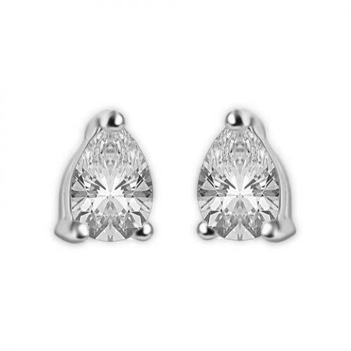 Brinco de pino de 3 quilates com corte de pera e diamante com cravo de pino dourado 14K - harrychadent.pt