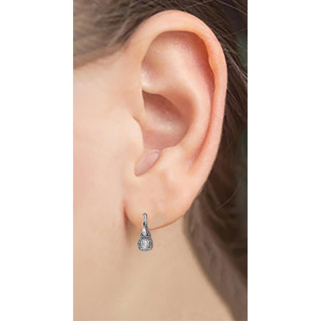 Diamante radiante e redondo de 3,50 quilates Leverback em ouro branco 14K - harrychadent.pt