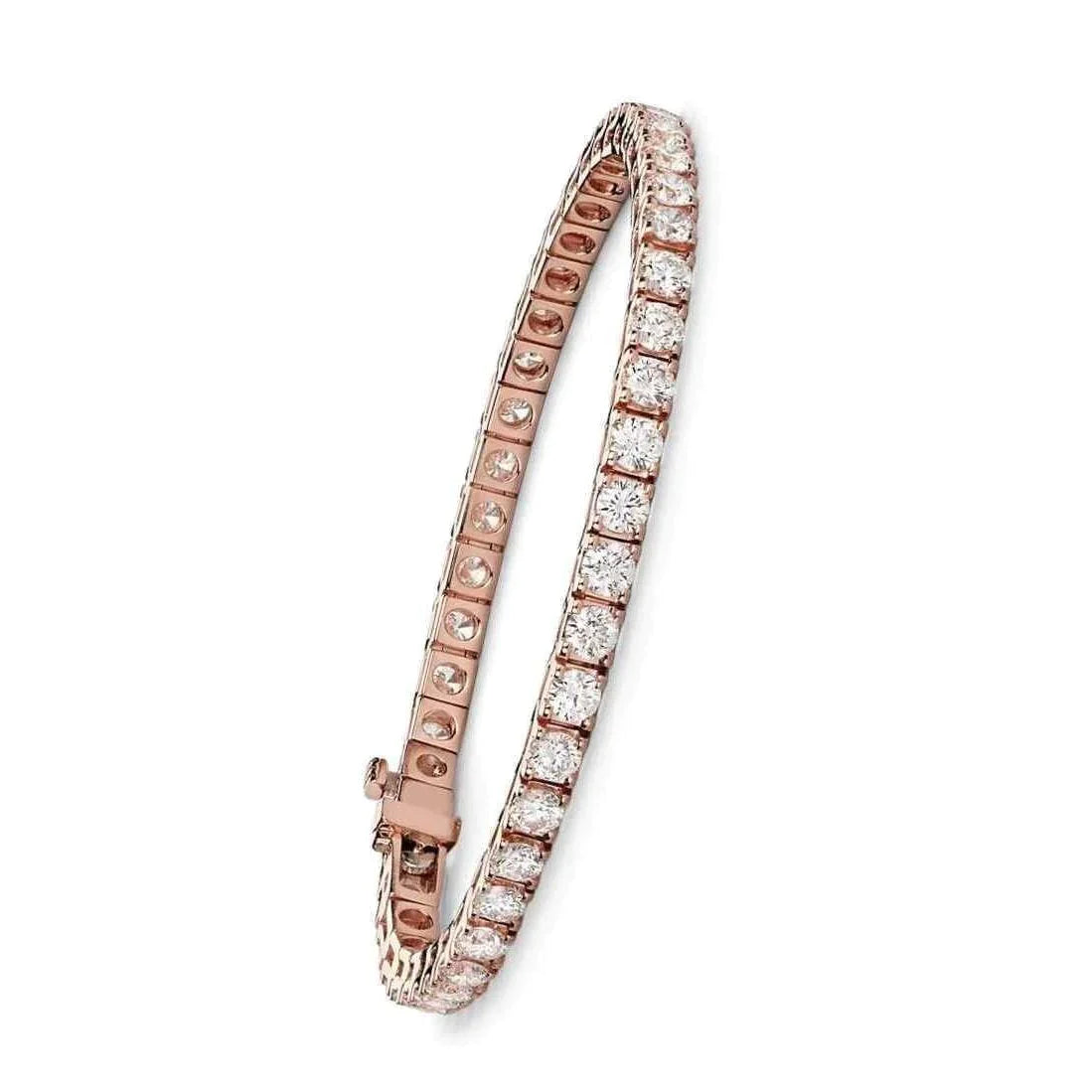 Ouro Rosa Pulseira de Diamante
