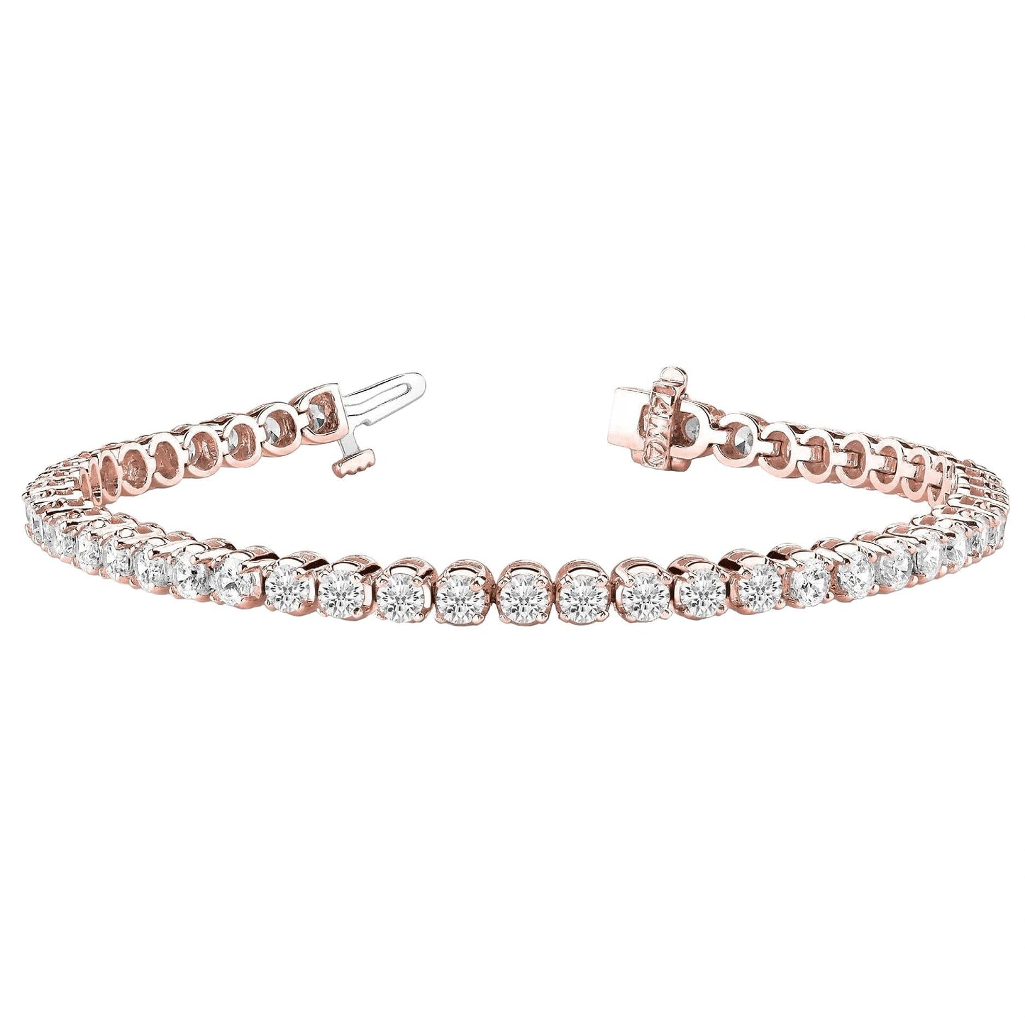 Pulseira feminina de tênis em ouro rosa 7.50 quilates - harrychadent.pt