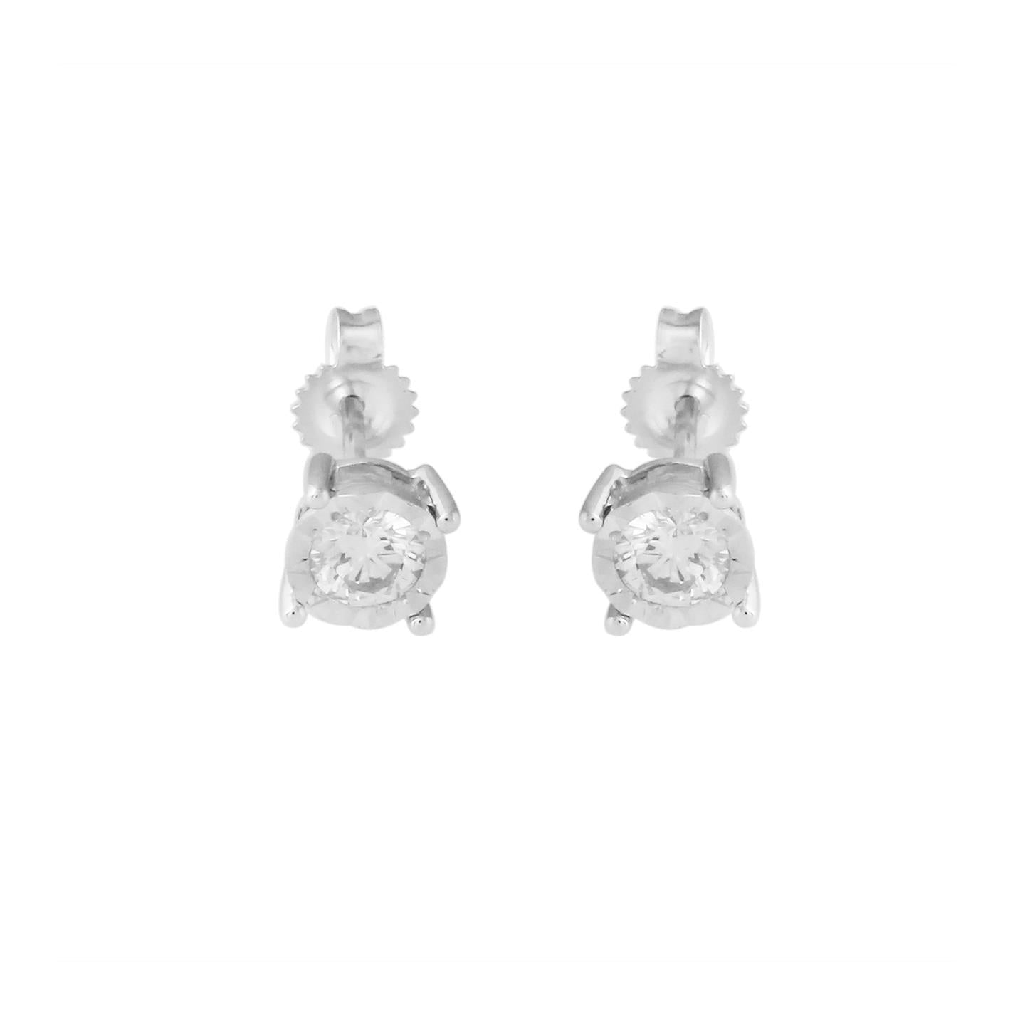 Orecchini a lobo da donna con diamante taglio brillante rotondo 3.0 carati WG 14K - harrychadent.pt