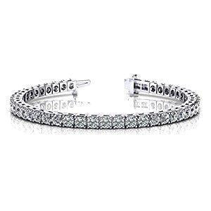 Pulseira redonda brilhante de diamante de tênis 8.10 quilates WG 14K - harrychadent.pt