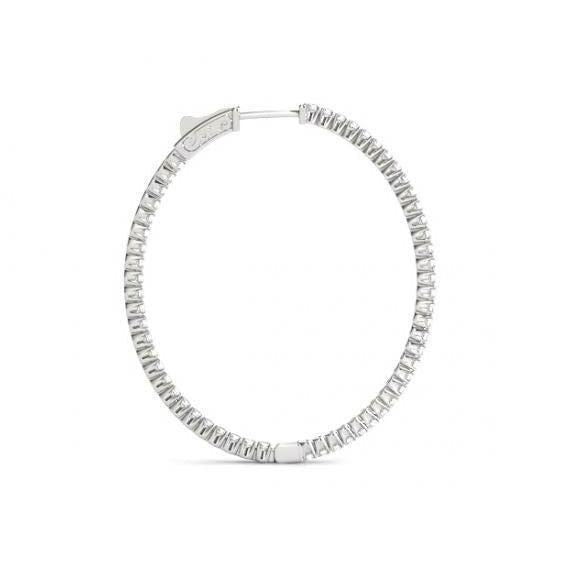 Brincos de argola de diamantes brilhantes redondos com 1.75 ct. Brinco de diamante F Vvs1 - harrychadent.pt