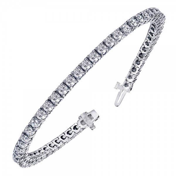 Pulseira de tênis de diamante com corte redondo e joias de ouro branco 8.10 quilates - harrychadent.pt