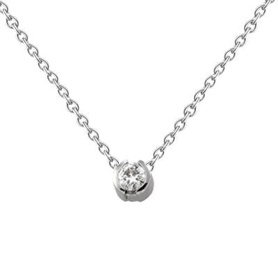 Colar de diamante redondo com corte solitário e ouro branco sólido de 1 quilate - harrychadent.pt