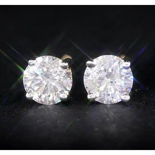Diamante redondo de 1.80 quilates e configuração da cesta de brincos com pino ouro amarelo 14K - harrychadent.pt