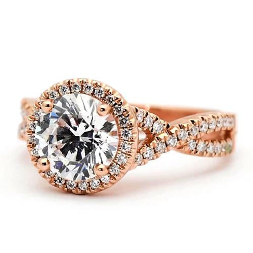 Anel de Noivado de Diamante Redondo - harrychadent.pt
