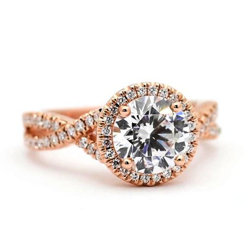 Anel de Noivado de Diamante Redondo - harrychadent.pt