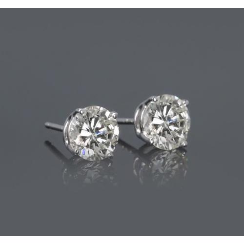 Brinco redondo de diamante de 2 quilates - harrychadent.pt