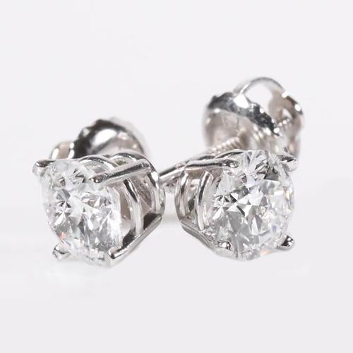 Brincos de diamante redondo - harrychadent.pt