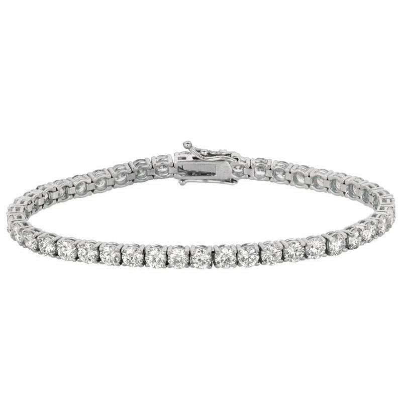 Pulseira redonda de diamante para tênis e joias de ouro branco de 9 quilates - harrychadent.pt