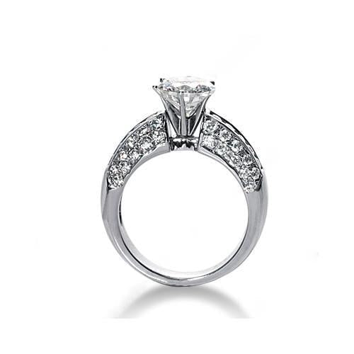 Anel de aniversário de diamantes redondos de 2,25 quilates em ouro branco 14K - harrychadent.pt