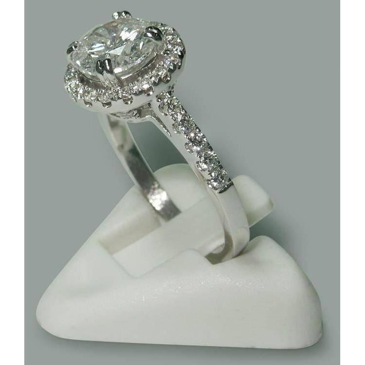 Solitário de anel de noivado redondo de 2.72 quilates em ouro branco 14K - harrychadent.pt