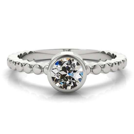 Redondo Old Cut Diamond Solitaire Ring Stone Center Setting: Bezel Set Gold 1.50 quilates - harrychadent.pt