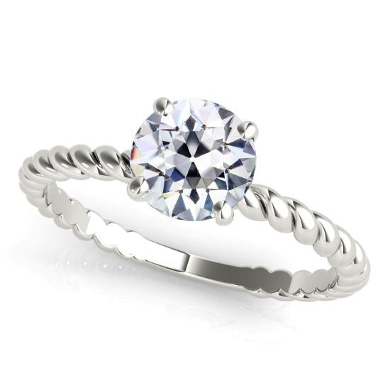 Corda de diamante redondo Old Cut Diamond Solitaire estilo ouro 2 quilates - harrychadent.pt