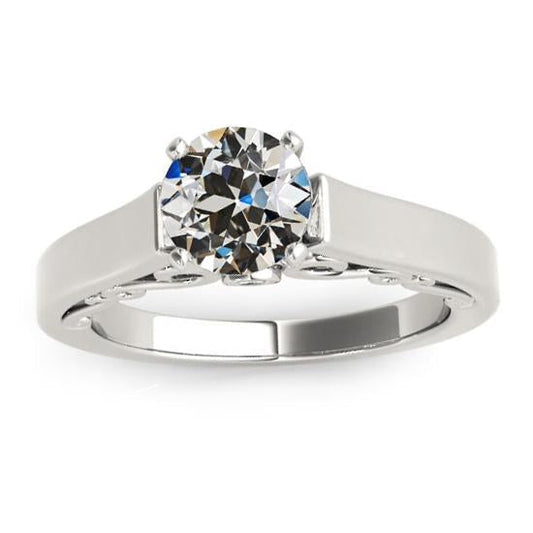 Conjunto de pinos redondos de diamante com anel de solitário de diamante antigo de 1.50 quilates - harrychadent.pt