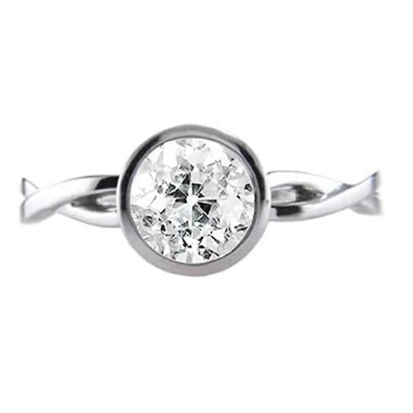 Anel Solitaire Redondo Moldura Antigo Minerador Diamante Infinito Estilo 1.25 Carat - harrychadent.pt