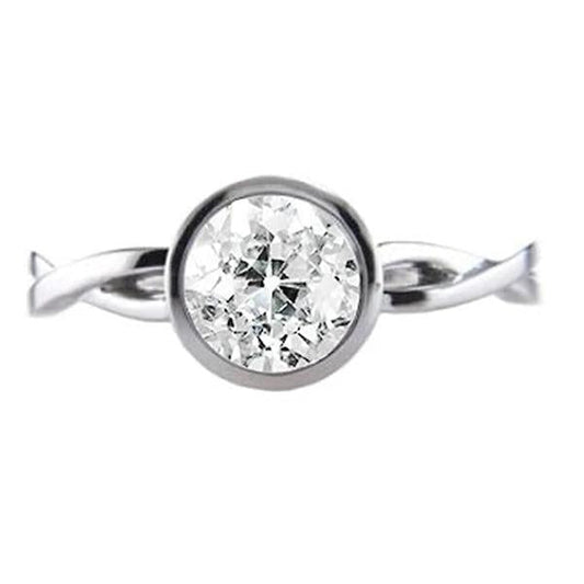 Anel Solitaire Redondo Moldura Antigo Minerador Diamante Infinito Estilo 1.25 Carat - harrychadent.pt