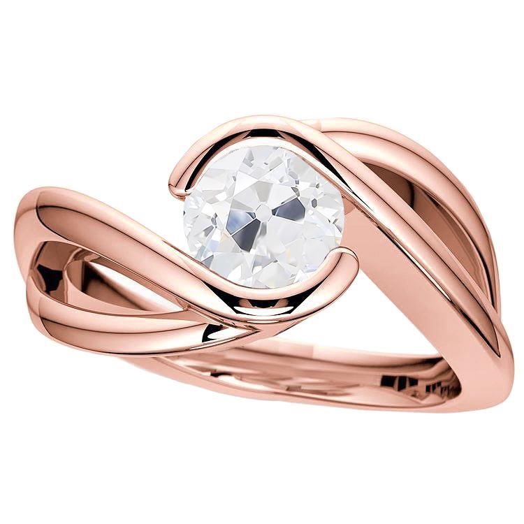 Anel Solitaire Redondo Antigo Mineiro Diamante 2.50 Quilates Estilo Torcido - harrychadent.pt