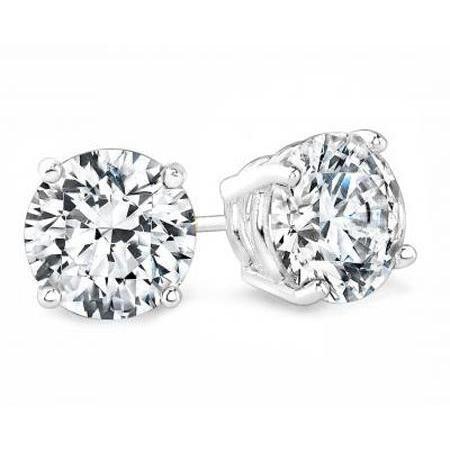 Solitaire 2.5 ct redondo diamante brincos de ouro branco 14K - harrychadent.pt
