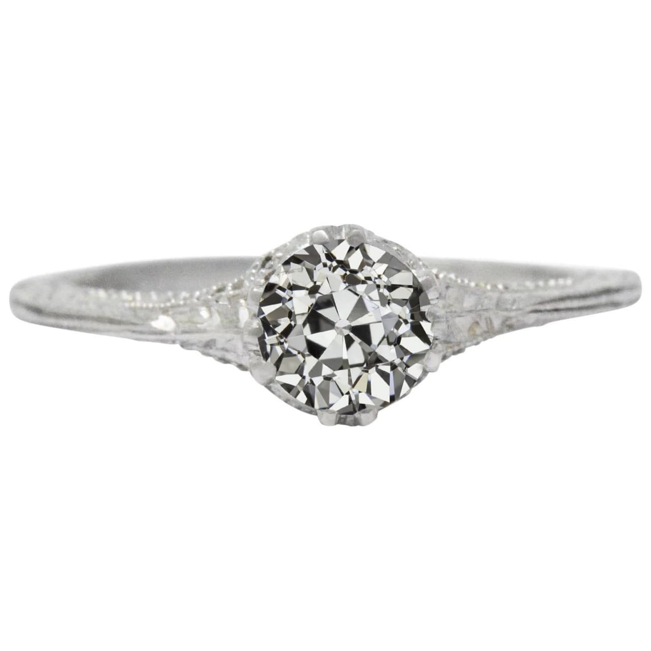Solitaire Anniversary Ring Round Old European European Diamond 2 quilates de ouro - harrychadent.pt