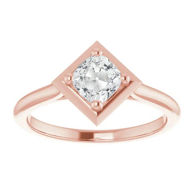 Almofada Solitaire Old Cut Anel de Diamante Pino Estilo Papagaio 3 Quilates - harrychadent.pt