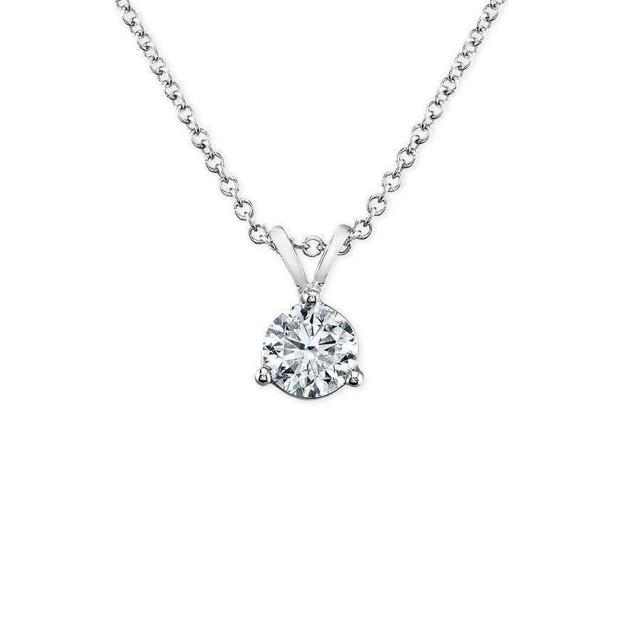 Solitaire colar de diamante pingente de ouro branco de 2 quilates feminino joias - harrychadent.pt