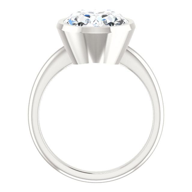 Solitaire Diamond Ring 4 quilates Oval Bezel Setting ouro branco - harrychadent.pt