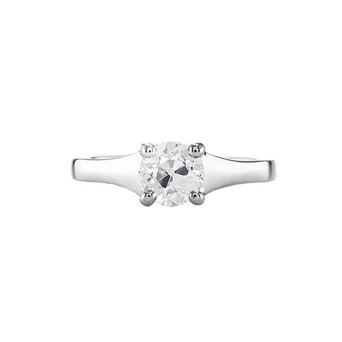 Solitaire Anel de Noivado Grande Costeleta Old Cut Diamond 0.75 Quilates - harrychadent.pt