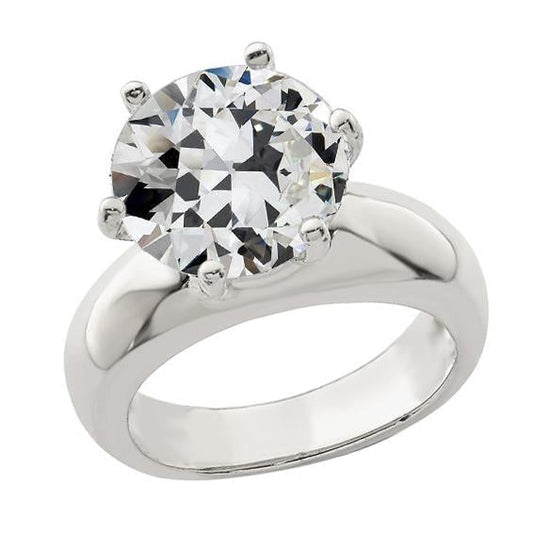 Solitaire anel de noivado redondo antigo mineiro diamante banda larga 5 quilates - harrychadent.pt