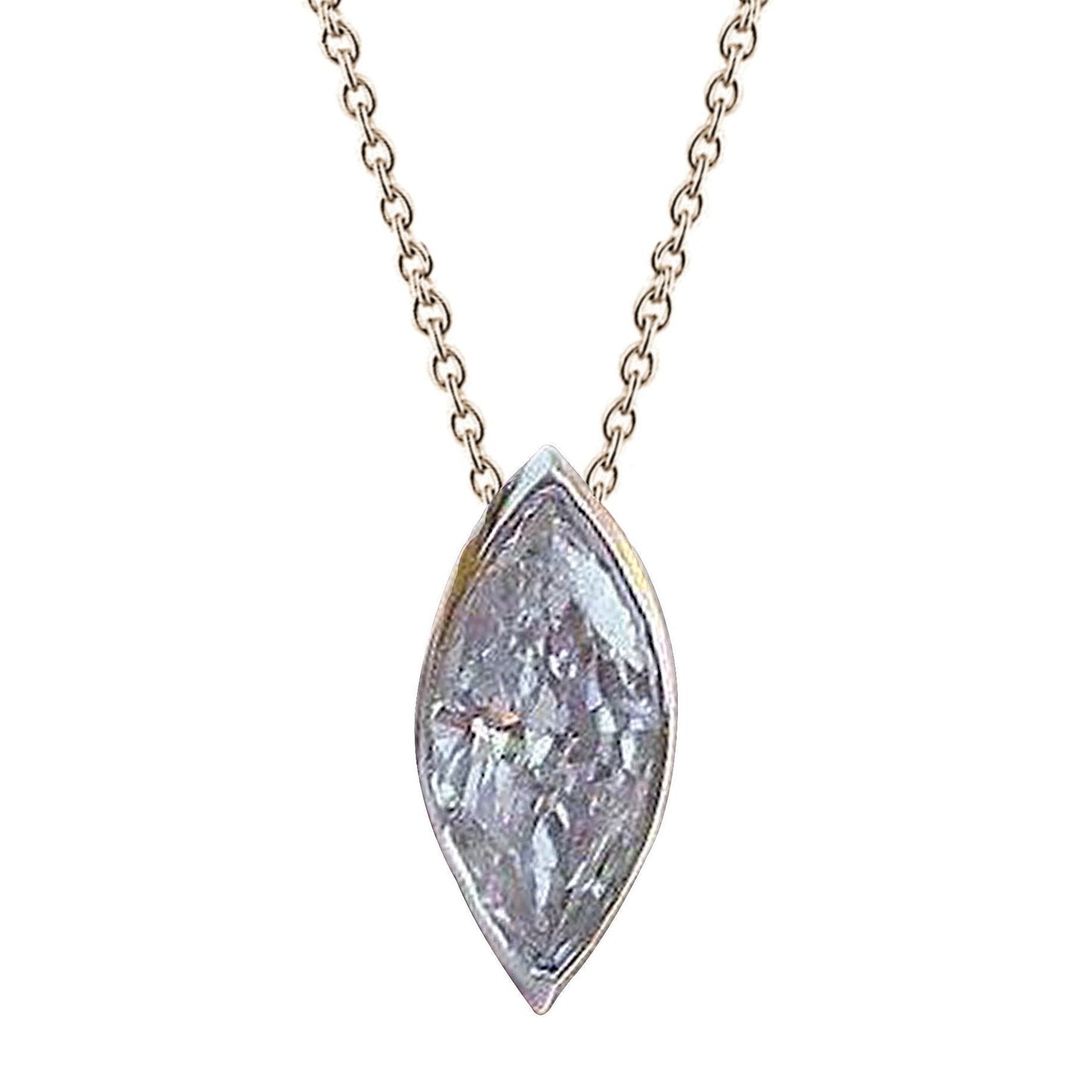 Solitaire Marquise Cut Colar de Diamantes Pingente Joias de Ouro 1.5 Ct - harrychadent.pt