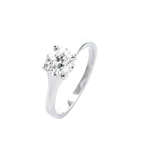 Solitaire Old Cut Anel de diamante redondo 14K joias de ouro 1 quilate - harrychadent.pt