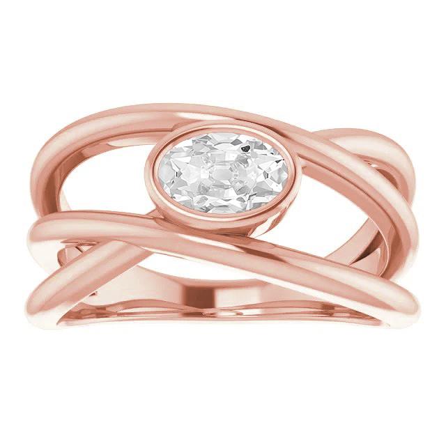 Solitaire Oval Old Miner Diamond Ring Center Stone Setting: Bezel Split Shank 2.50 quilates - harrychadent.pt