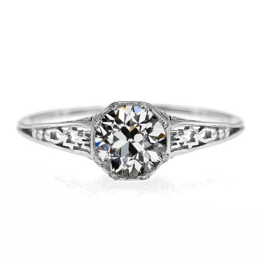 Solitaire Ring Round Old Mine Cut Diamond Estilo Antigo 2 Quilates - harrychadent.pt